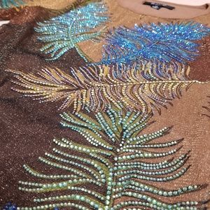 AZI NYC Rhinestone peacock tee RN#91041